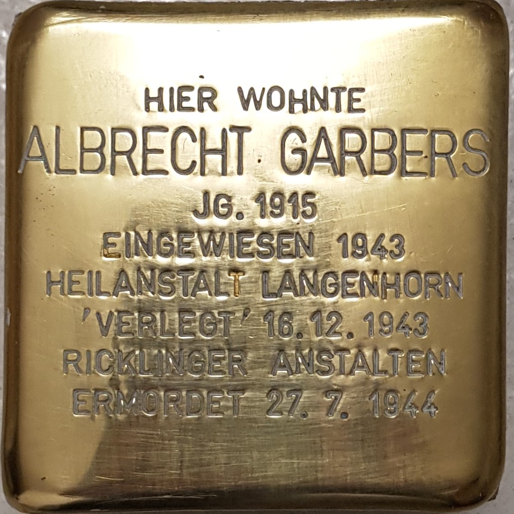 Stolperstein fr Albrecht Garbers