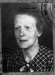 Porträt aus dem Verfolgtenausweis 1945 von Margarethe Baalhorn